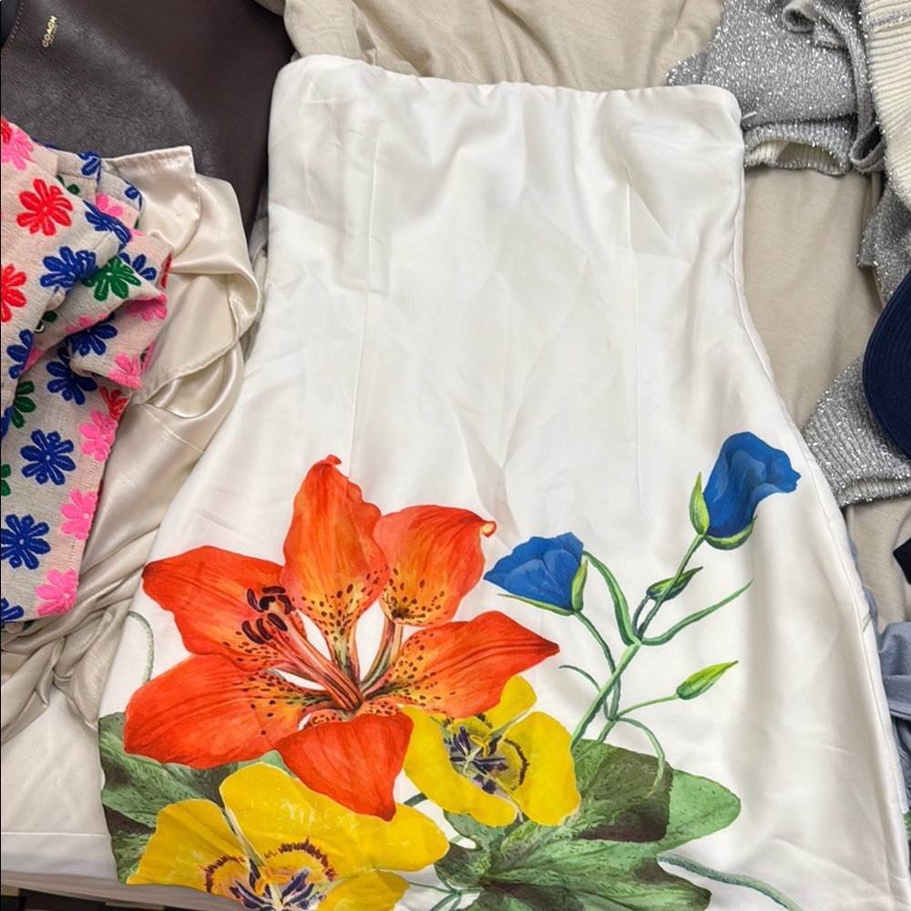 Runway the Label Strapless Floral Mini Dress
